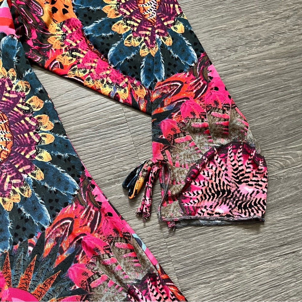 Vibrant Multicolor Boho Patterned Flowy Dress - image 3